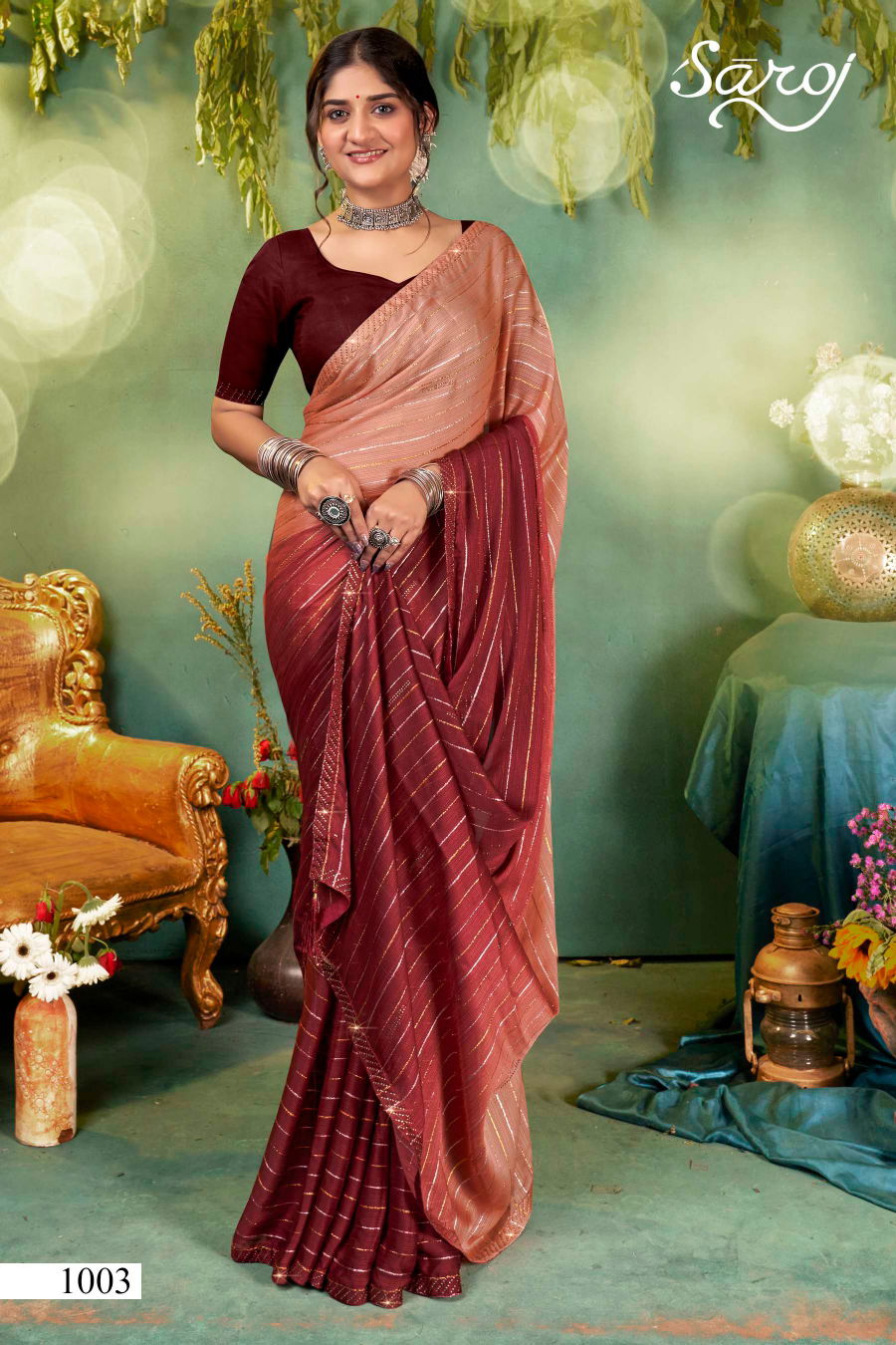 Saroj Dream Girl Swarovski Party Wear Sarees Catalog
